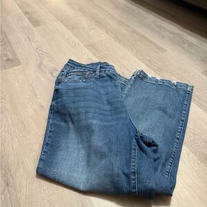 Judy Blue Size 18W medium wash distressed straight leg jeans